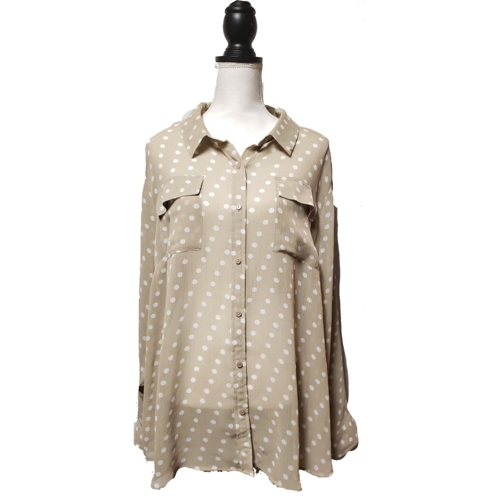Lane Bryant Womens Polka Dot Blouse Size 22/24